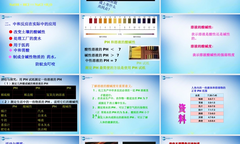 人教初中化学九下《10课题2酸和碱的中和反应》PPT课件 (15).ppt