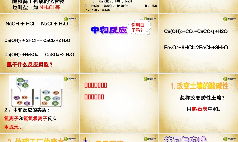 人教初中化学九下《10课题2酸和碱的中和反应》PPT课件 (18).ppt