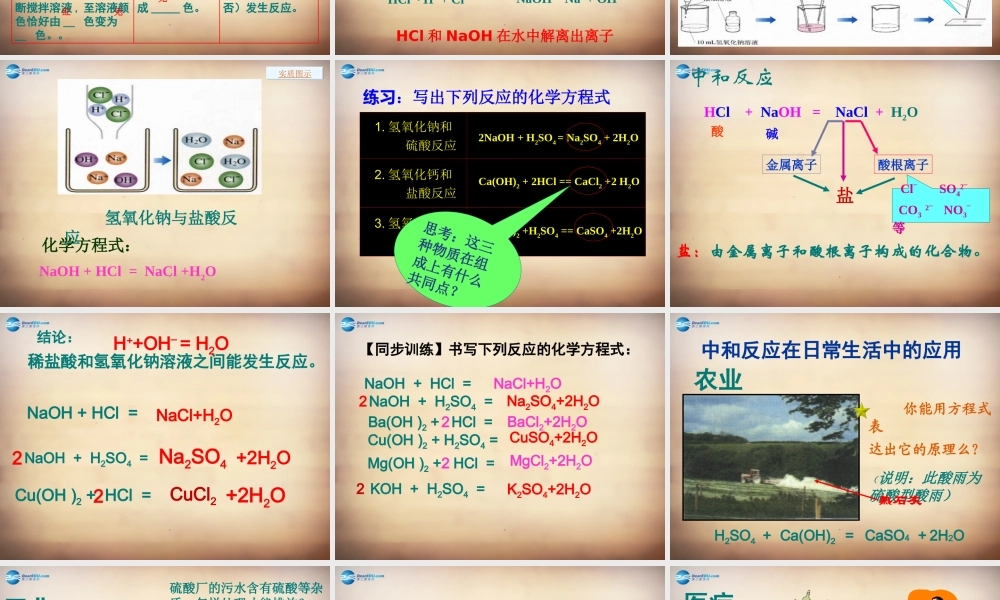 人教初中化学九下《10课题2酸和碱的中和反应》PPT课件 (17).ppt