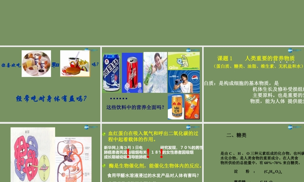 人教初中化学九下《12第十二单元化学与生活》PPT课件 (1).ppt