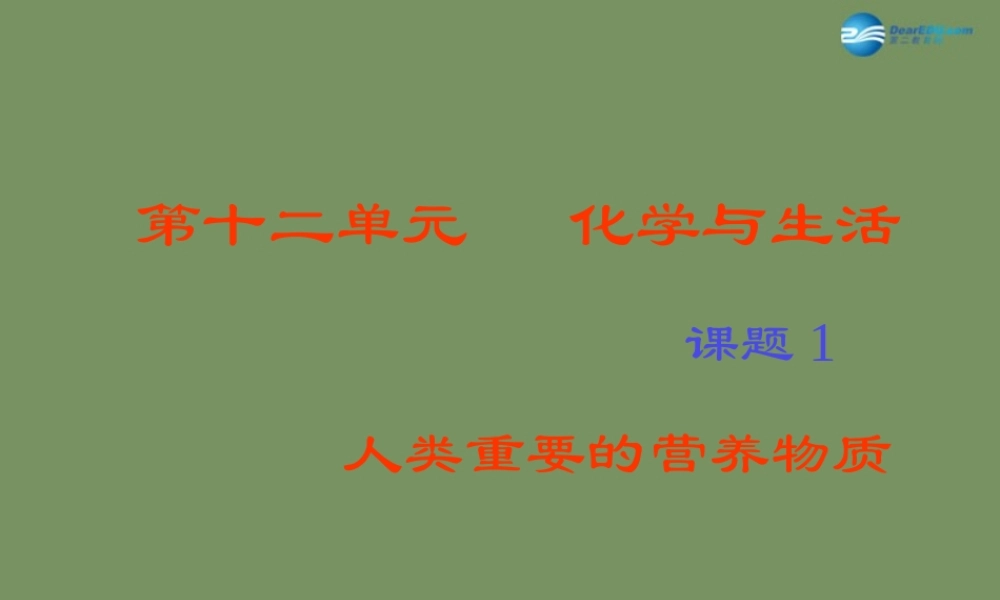 人教初中化学九下《12课题1人类重要的营养物质》PPT课件 (2).ppt