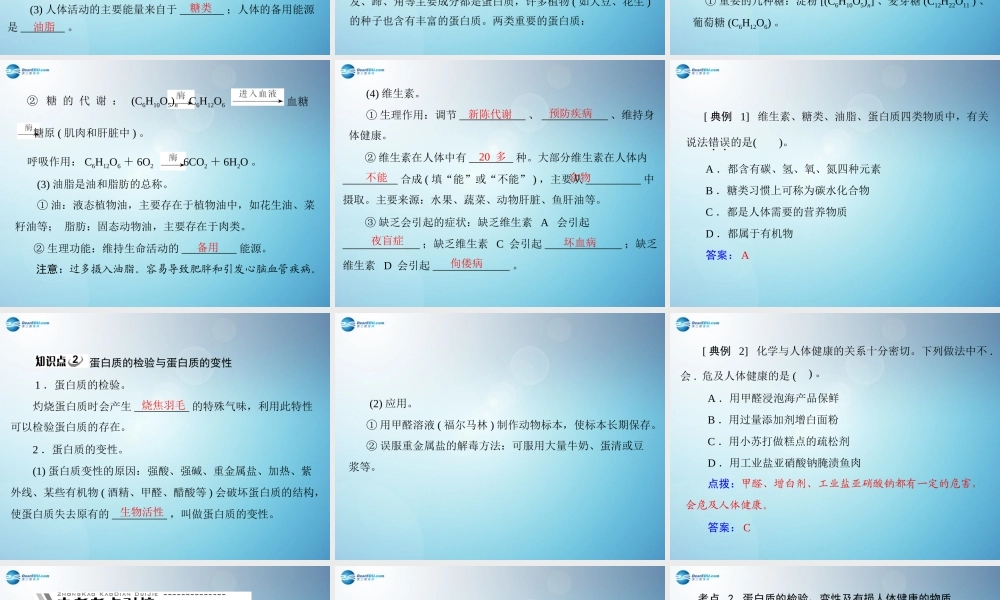 人教初中化学九下《12课题1人类重要的营养物质》PPT课件 (4).ppt