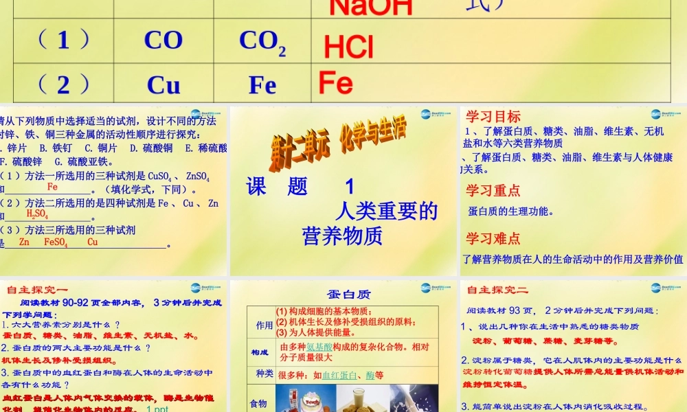 人教初中化学九下《12课题1人类重要的营养物质》PPT课件 (6).ppt