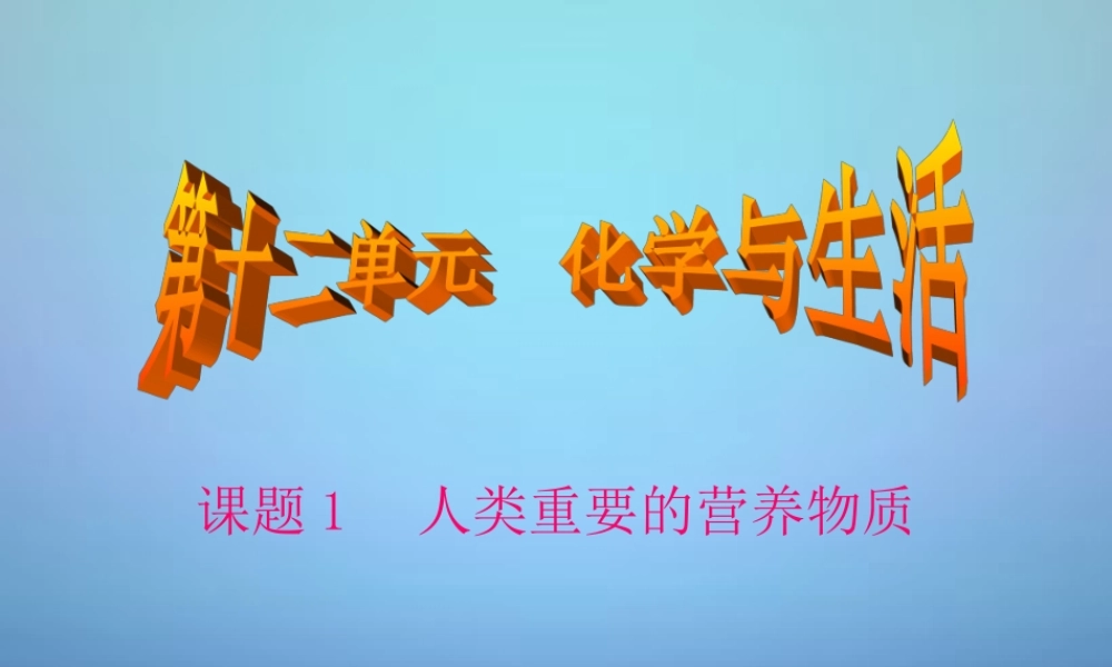 人教初中化学九下《12课题1人类重要的营养物质》PPT课件 (8).ppt