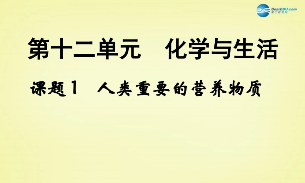 人教初中化学九下《12课题1人类重要的营养物质》PPT课件 (13).ppt