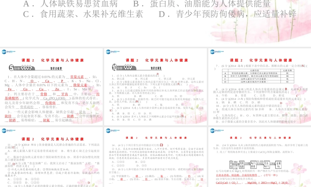 人教初中化学九下《12课题2化学元素与人体健康》PPT课件 (3).ppt