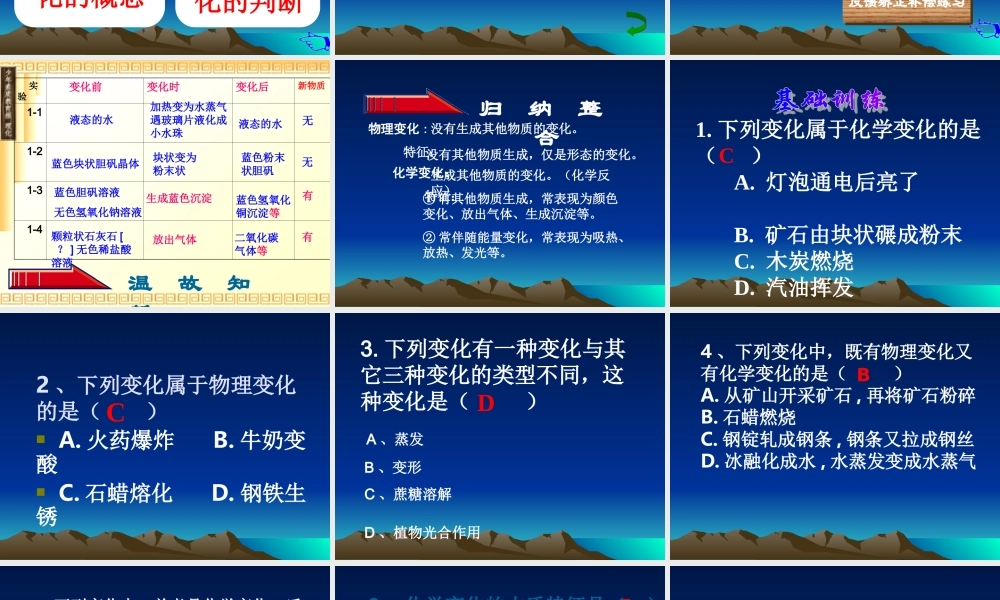 人教五四制初中化学八上《1课题1 物质的变化和性质》PPT课件 (1).ppt