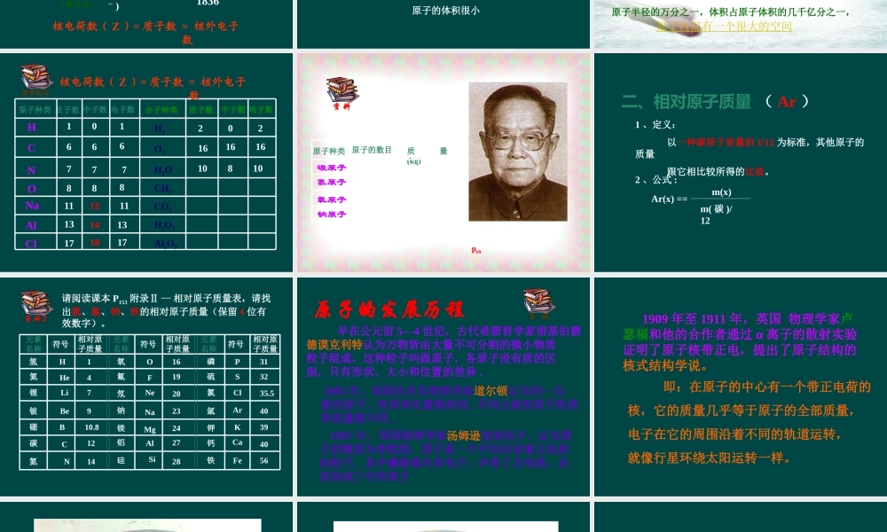 人教五四制初中化学八上《3课题2 原子的构成》PPT课件 (1).ppt