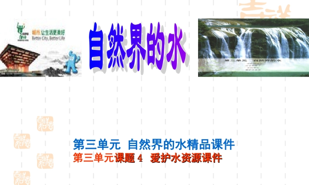 人教五四制初中化学八上《4课题3 爱护水资源》PPT课件 (2).ppt