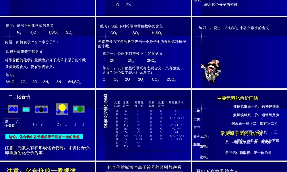 人教五四制初中化学八下《5课题2 化学式和化合价》PPT课件 (2).ppt