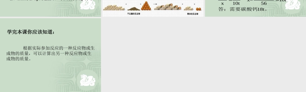 人教五四制初中化学八下《6课题3 利用化学方程式的简单计算》PPT课件 (1).ppt