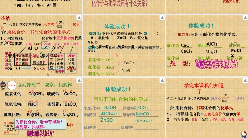 人教五四制初中化学八下《5课题2 化学式和化合价》PPT课件.ppt