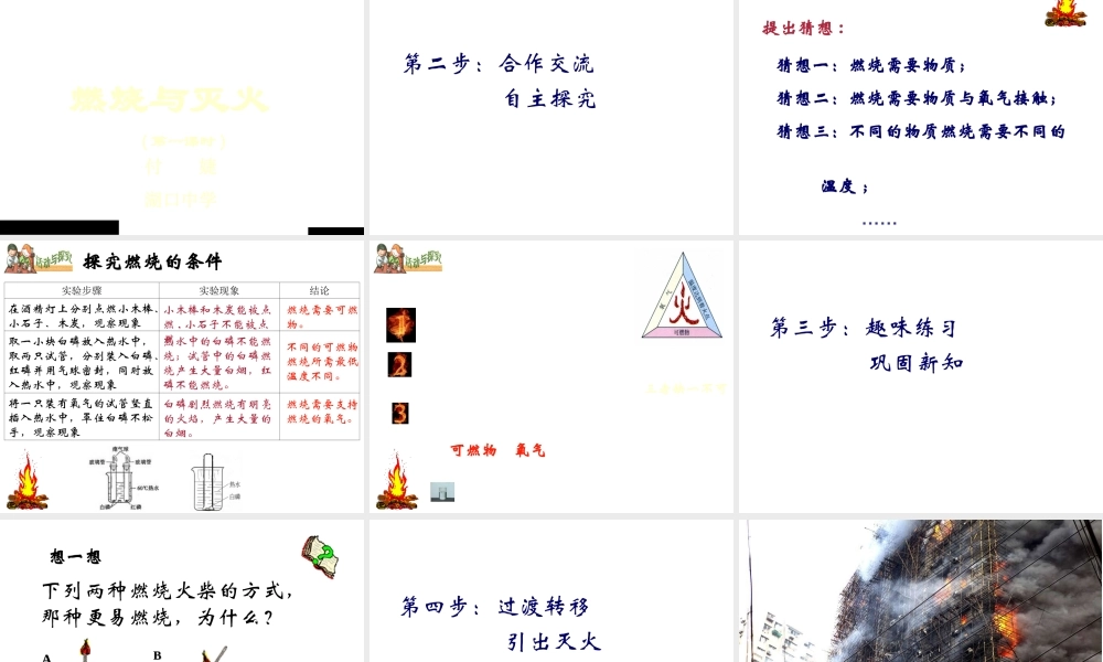 人教五四制初中化学八下《8课题1 燃烧和灭火》PPT课件 (1).ppt