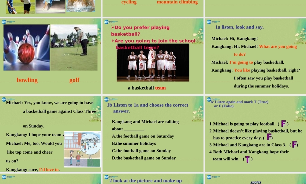 仁爱初中英语八上《Unit 1Topic 1 I'm going to play basketball.》PPT课件A (1).ppt