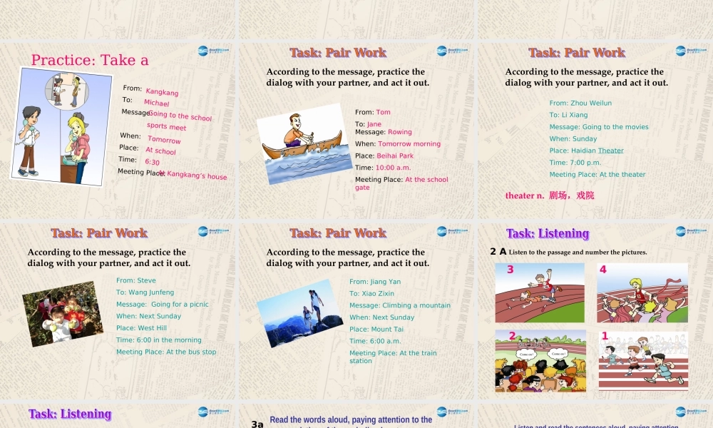 仁爱初中英语八上《Unit 1Topic 3 The school sports meet is coming.》PPT课件B (1).ppt