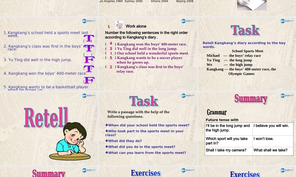 仁爱初中英语八上《Unit 1Topic 3 The school sports meet is coming.》PPT课件D (1).ppt