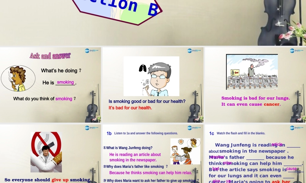 仁爱初中英语八上《Unit 2Topic 2 I must ask him to give up smoking.》PPT课件A (1).ppt