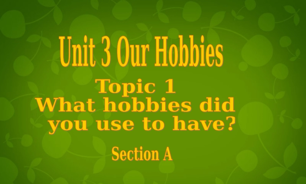 仁爱初中英语八上《Unit 3Topic 1 What's your hobby》PPT课件A (3).ppt