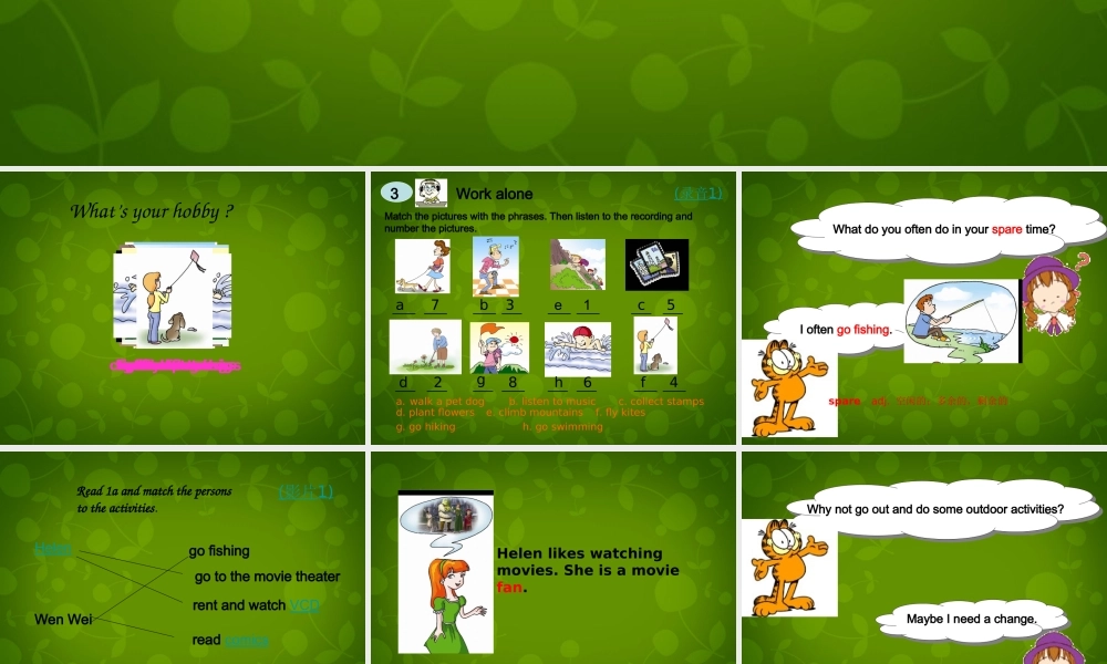 仁爱初中英语八上《Unit 3Topic 1 What's your hobby》PPT课件A (3).ppt