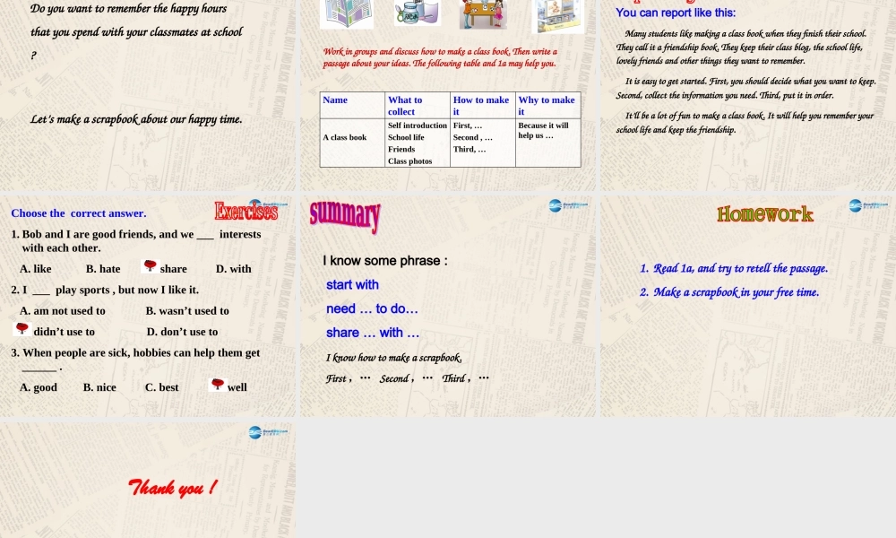 仁爱初中英语八上《Unit 3Topic 1 What's your hobby》PPT课件C (1).ppt