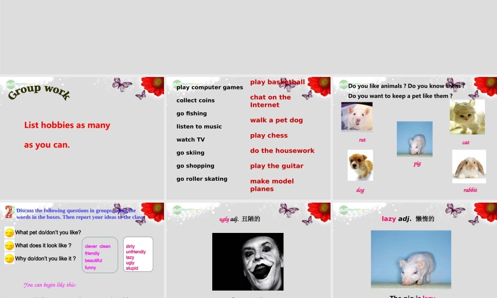 仁爱初中英语八上《Unit 3Topic 1 What's your hobby》PPT课件D (2).ppt