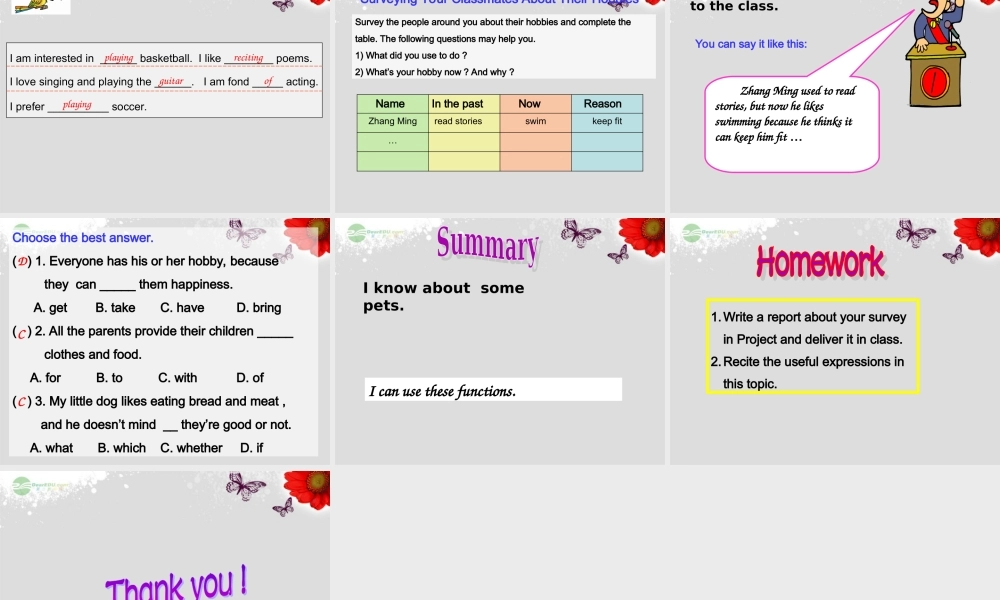 仁爱初中英语八上《Unit 3Topic 1 What's your hobby》PPT课件D (2).ppt