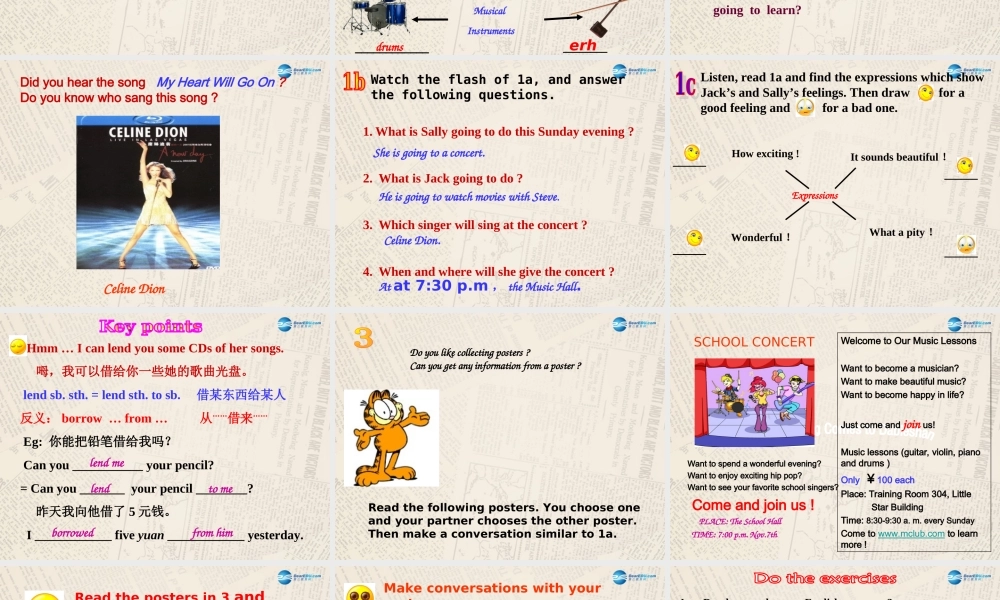 仁爱初中英语八上《Unit 3Topic 2 What sweet music!》PPT课件A (1).ppt