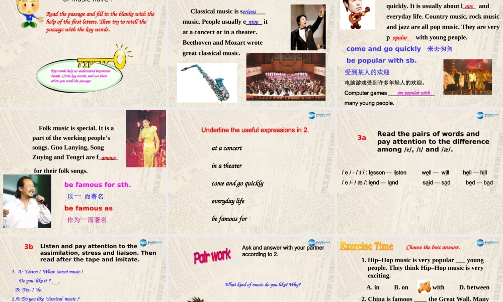 仁爱初中英语八上《Unit 3Topic 2 What sweet music!》PPT课件B (1).ppt