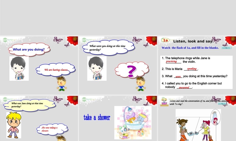 仁爱初中英语八上《Unit 3Topic 3 What were you doing at this time yesterday》PPT课件A (2).ppt