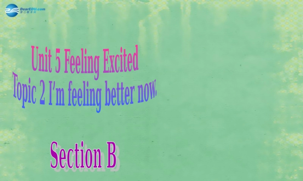 仁爱初中英语八下《Unit 5Topic 2 I’m feeling better now.》PPT课件B (2).ppt