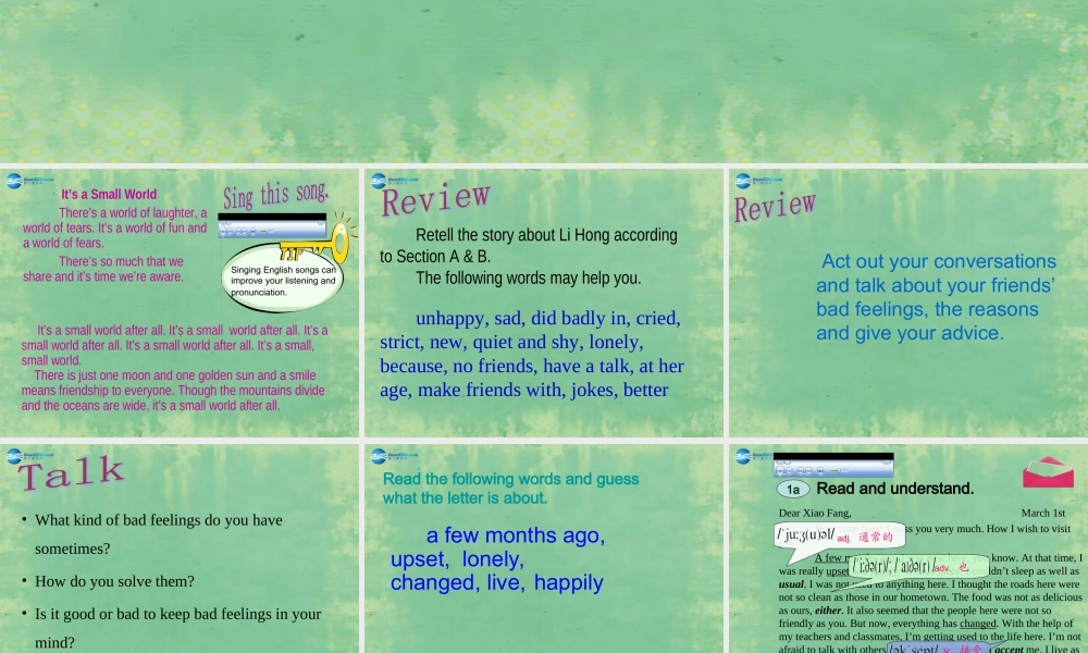 仁爱初中英语八下《Unit 5Topic 2 I’m feeling better now.》PPT课件C (1).ppt