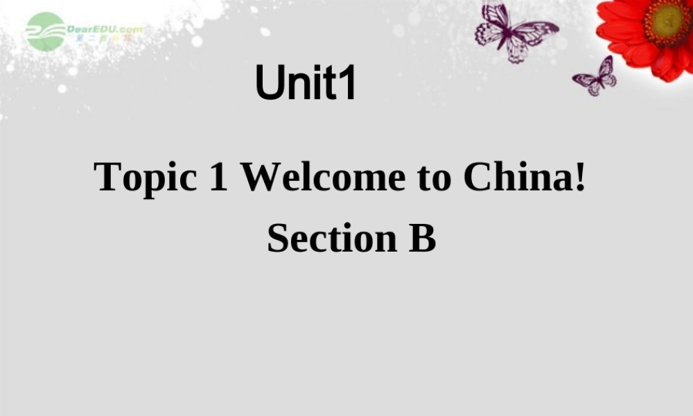 仁爱初中英语七上《Unit 1Topic 1 Welcome to China!B》PPT课件 (1).ppt