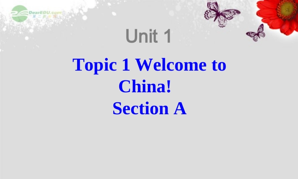 仁爱初中英语七上《Unit 1Topic 1 Welcome to China!A》PPT课件 (2).ppt