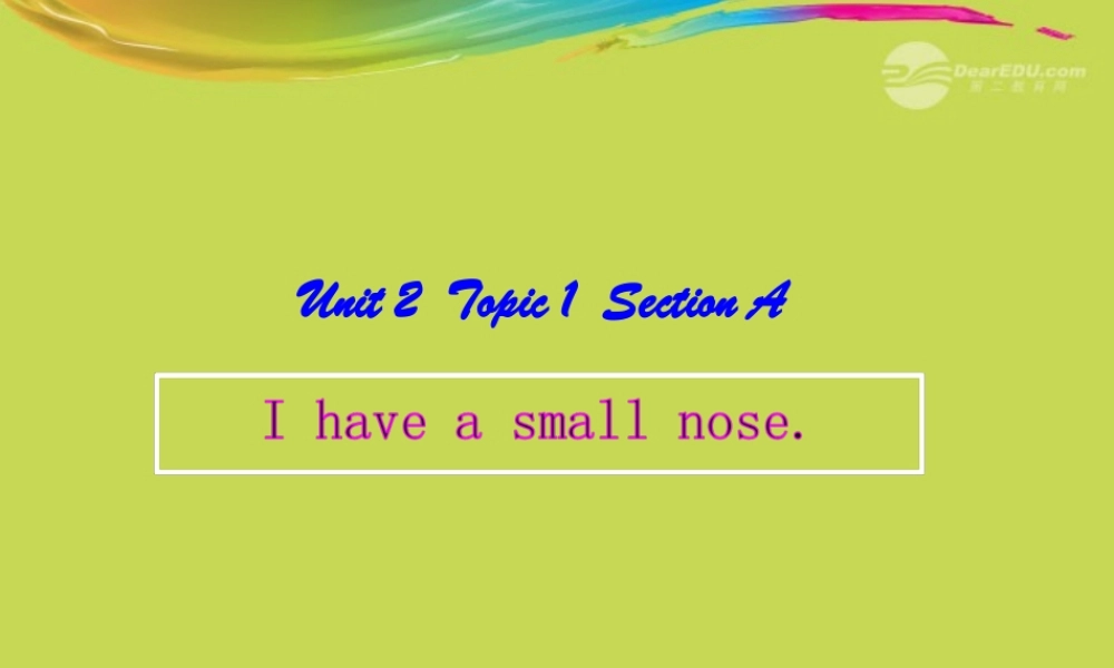 仁爱初中英语七上《Unit 2Topic 1 I have a small noseA》PPT课件 (1).ppt