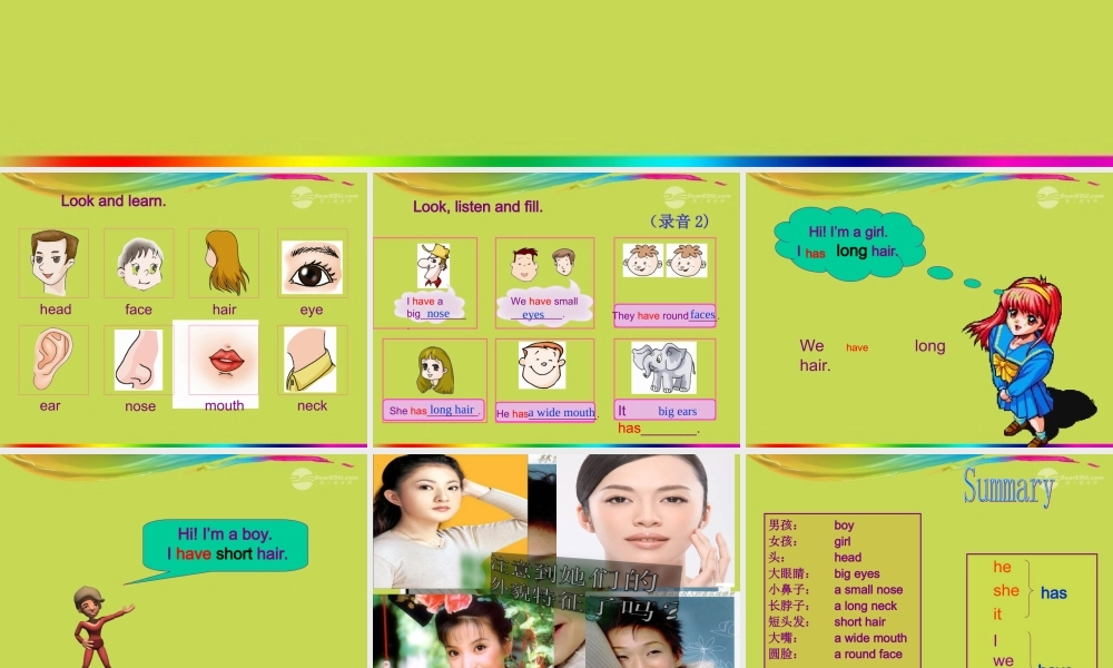 仁爱初中英语七上《Unit 2Topic 1 I have a small noseA》PPT课件 (1).ppt