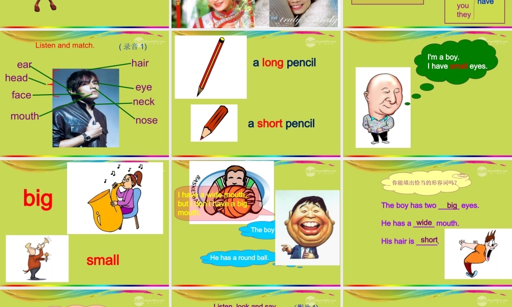 仁爱初中英语七上《Unit 2Topic 1 I have a small noseA》PPT课件 (1).ppt