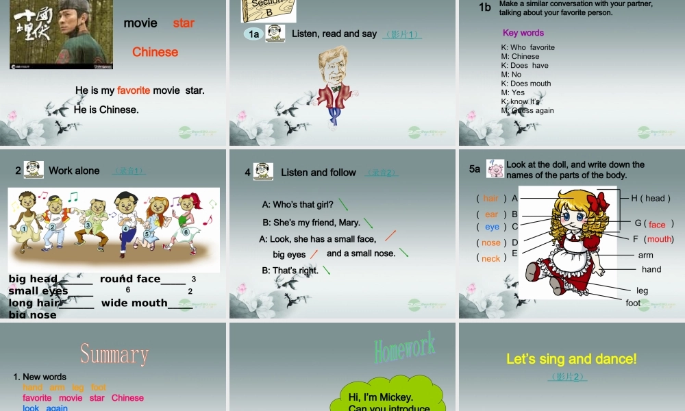 仁爱初中英语七上《Unit 2Topic 1 I have a small noseB》PPT课件 (1).ppt