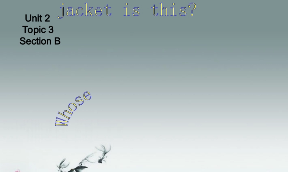 仁爱初中英语七上《Unit 2Topic 3 Whose jacket is thisB》PPT课件 (1).ppt