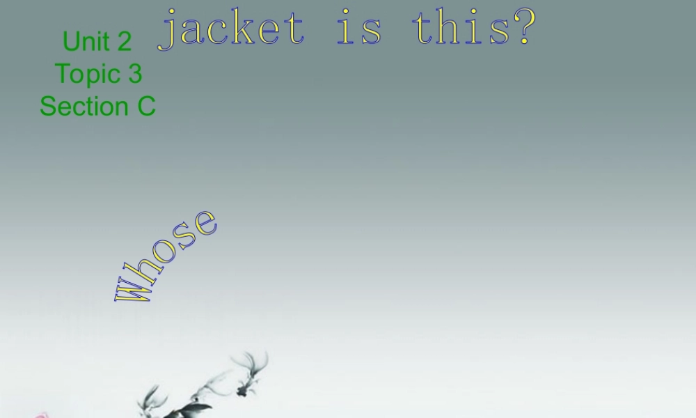 仁爱初中英语七上《Unit 2Topic 3 Whose jacket is thisC》PPT课件 (1).ppt