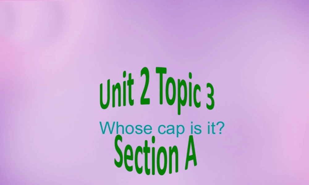 仁爱初中英语七上《Unit 2Topic 3 Whose jacket is thisA》PPT课件 (1).ppt