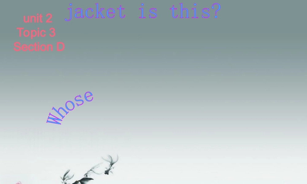 仁爱初中英语七上《Unit 2Topic 3 Whose jacket is thisD》PPT课件 (1).ppt