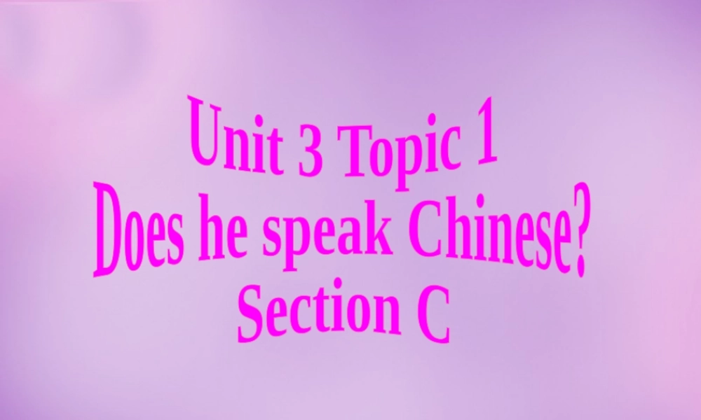 仁爱初中英语七上《Unit 3Topic 1 Does he speak ChineseC》PPT课件 (1).ppt