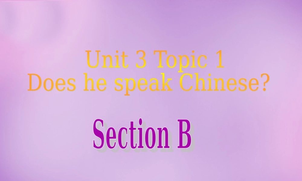 仁爱初中英语七上《Unit 3Topic 1 Does he speak ChineseB》PPT课件 (1).ppt