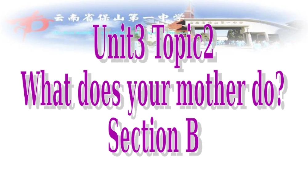 仁爱初中英语七上《Unit 3Topic 2 What do your parents doB》PPT课件.ppt