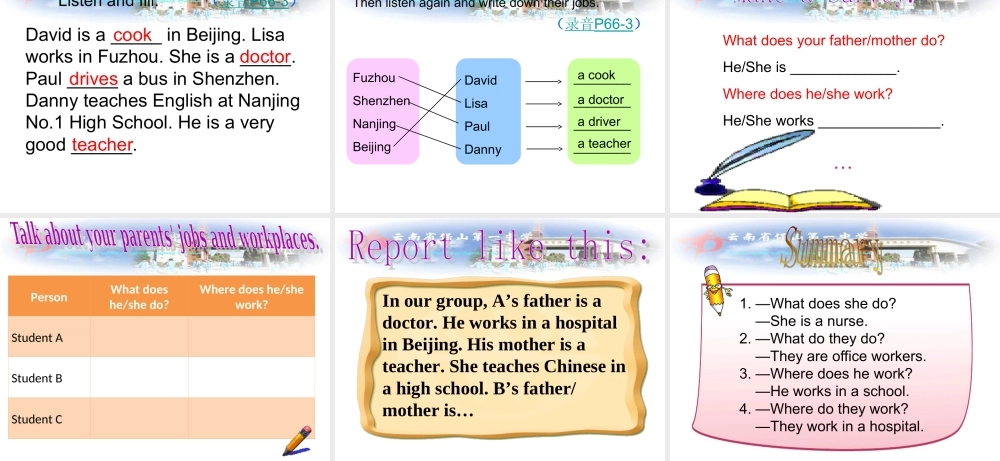 仁爱初中英语七上《Unit 3Topic 2 What do your parents doB》PPT课件.ppt
