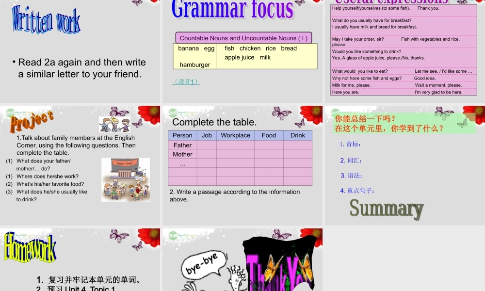 仁爱初中英语七上《Unit 3Topic 3 What would you like to drinkD》PPT课件 (1).ppt