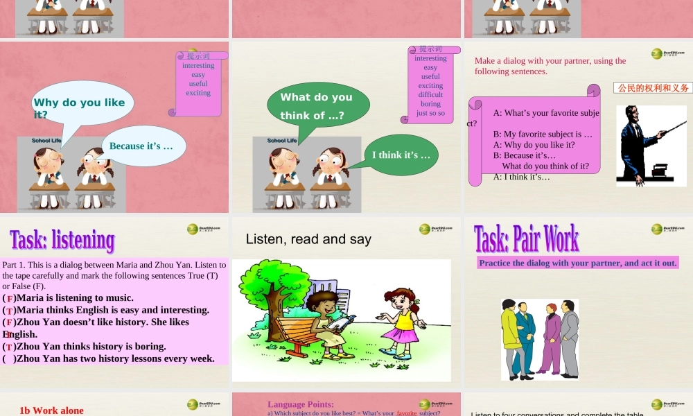 仁爱初中英语七下《Unit 5Topic 3 My school life is very interestingB.》PPT课件 (3).ppt