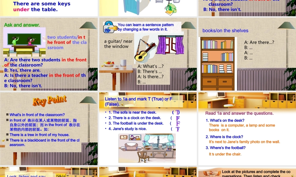 仁爱初中英语七下《Unit 6Topic 1 Is there a computer in your studyB》PPT课件.ppt