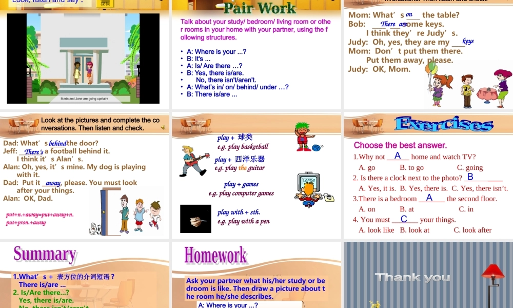 仁爱初中英语七下《Unit 6Topic 1 Is there a computer in your studyB》PPT课件.ppt