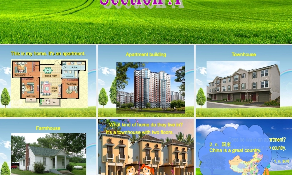 仁爱初中英语七下《Unit 6Topic 2 My home is in an apartment buildingA.》PPT课件.ppt